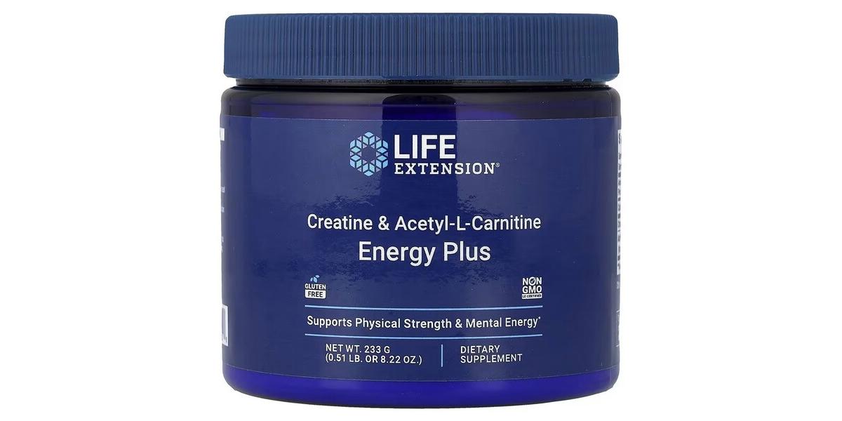 Life Extension Creatine & Acetyl-L-Carnitine Energy Plus - 233 grams ...